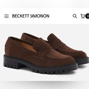 NWT Beckett Simonon Georgia Dark Brown Suede Loafers
